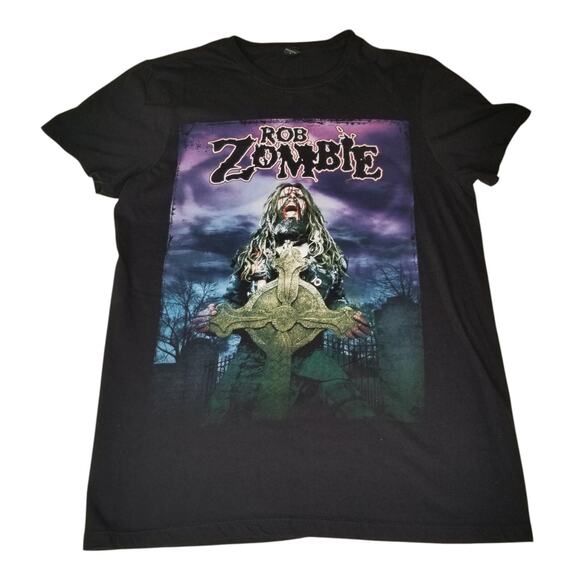 Rob Zombie Graveyard Graphic T-Shirt Industrial Heavy Metal Bay Island Small - Picture 1 of 7